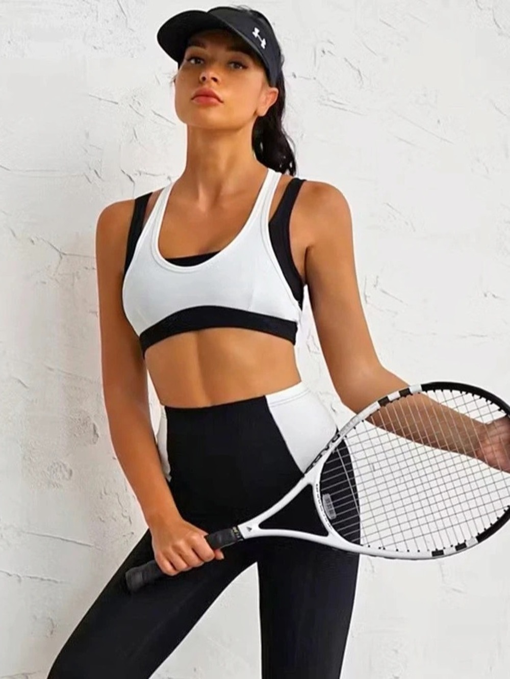 Lulu Sports Bra White & Black